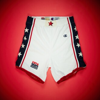 View 1 of Lot 69: Scottie Pippen 1996 Olympics Team USA Shorts | Gold Medal Run