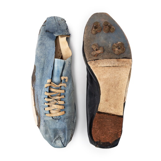 View 1 of Lot 13: Nike Co-Founder Bill Bowerman 1960s Pre-Nike Handmade Black and Blue Track Spikes