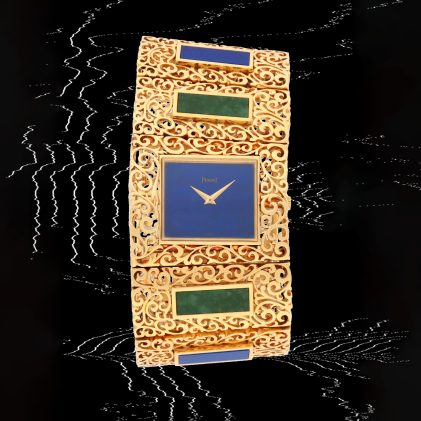 Catalog image of Reference 9150 D 46 | A yellow gold, nephrite and lapis lazuli-set bracelet wat…