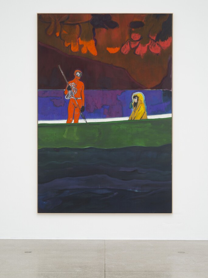 Installation view of Spearfisher (Red Moon), 2019, at Secession, Vienna