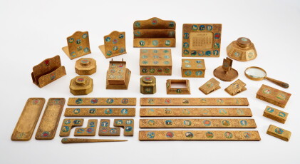 Catalog image of Tiffany Studios, 33-Piece "Zodiac" Desk Set