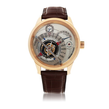 Catalog image of invention piece 1 ref gf02n limited edition pink gold double tourbillon wristwa…