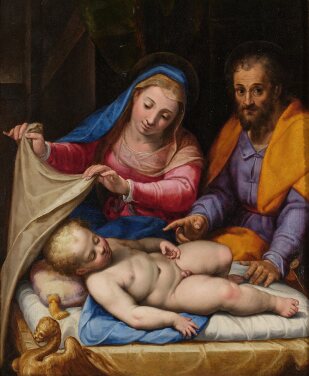 View 1 of Lot 462: Holy Family with the sleeping Christ Child