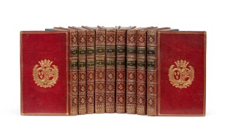 View 1 of Lot 79: Lettres, Amsterdam, 1755. 9 vol. en mar. rouge aux armes de la comtesse de Provence.