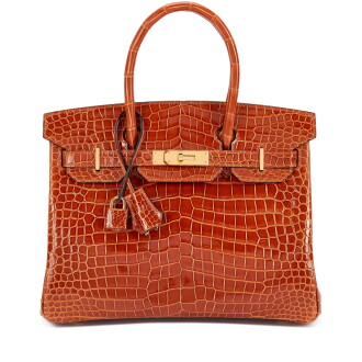 View 1 of Lot 961: Etrusque Shiny Porosus Crocodile Birkin 30 Gold Hardware, 2017