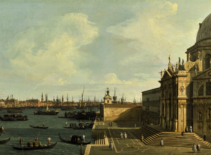 Canaletto, Venice, A View of the Grand Canal Looking East with Santa Maria Della Salute, circa 1740 – the top by the artist sold in 2020