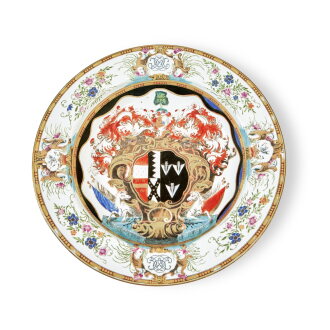 View 1 of Lot 39: An Impressive Large Chinese Export Armorial 'Leake Okeover' Basin, Qing Dynasty, Qianlong Period, circa 1743 