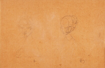 Catalog image of Two Studies for a Constructed Head