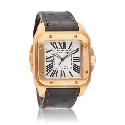 Catalog image of Santos 100 Reference 2792 A pink gold automatic wristwatch, Circa 2006