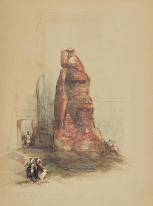 Catalog image of david roberts, r.a. | one of two colossal statues of rameses ii at the entrance…