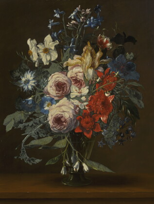Catalog image of hieronymus galle the elder | still life with flowers in a glass vase