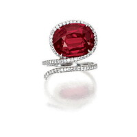 1107. superb ruby and diamond ring, james de givenchy for taffin