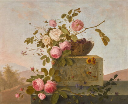 Catalog image of emmanuel fries | roses on a classical ledge