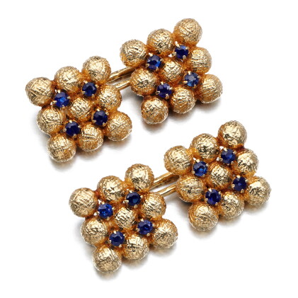 Catalog image of Pair of sapphire cufflinks, 1960s