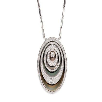 Catalog image of ‘Hypnose’ Diamond and Lacquer Pendent Necklace / Brooch | 卡地亞 | ‘Hypnose’ 鑽石 及 …