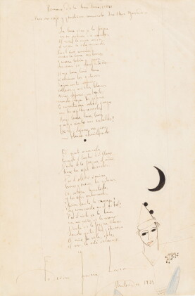 Catalog image of Romance de la luna luna. 1934. Poème autographe signé, orné d'un dessin et offe…