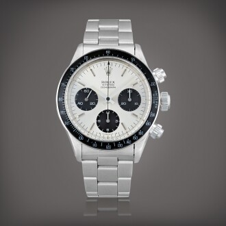 View 1 of Lot 132: Daytona, 'Sigma Dial' reference 6263 Montre bracelet en acier avec chronographe | Stainless steel chronograph wristwatch with bracelet Vers 1978 | Circa 1978