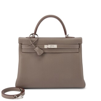 View 1 of Lot 631: Limited Edition Etain Epsom and Bleu Thalassa Verso Candy Kelly 35 Retourné Palladium Hardware, 2011