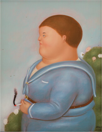 Catalog image of fernando botero | boy with a cigarette
