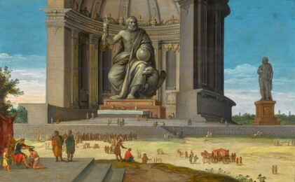  THE PHIDIAN STATUE OF ZEUS AT OLYMPIA, WITH OLYMPIC GAMES TAKING PLACE AT ITS FEET