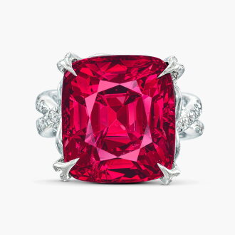 View 1 of Lot 1782: Spinel and Diamond Ring | 21.36克拉 天然「坦桑尼亞」未經加熱尖晶石 配 鑽石 戒指 