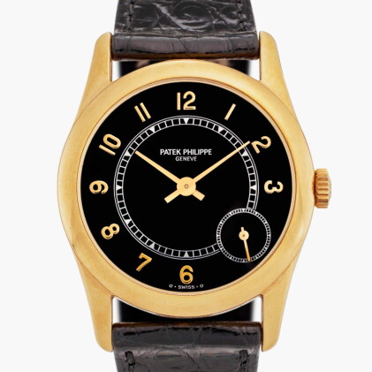 Catalog image of Reference 5000 Calatrava 'First Series' | A yellow gold automatic wristwatch, C…