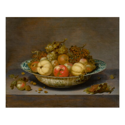 Catalog image of johannes bouman | still life of fruit in a kraak bowl, on a ledge