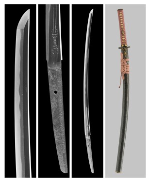 View 1 of Lot 48: A katana | Signed Tenmangu ni oite rokujunichi kyoku seishin kitae Yukihira kore o tsukru (made by Yukihira and forged to the most extreme purity for sixty days in Tenmangu) | Edo period, dated Genroku go mizunoe-saru nigatsu saijobi (an auspicious day in February 1692)