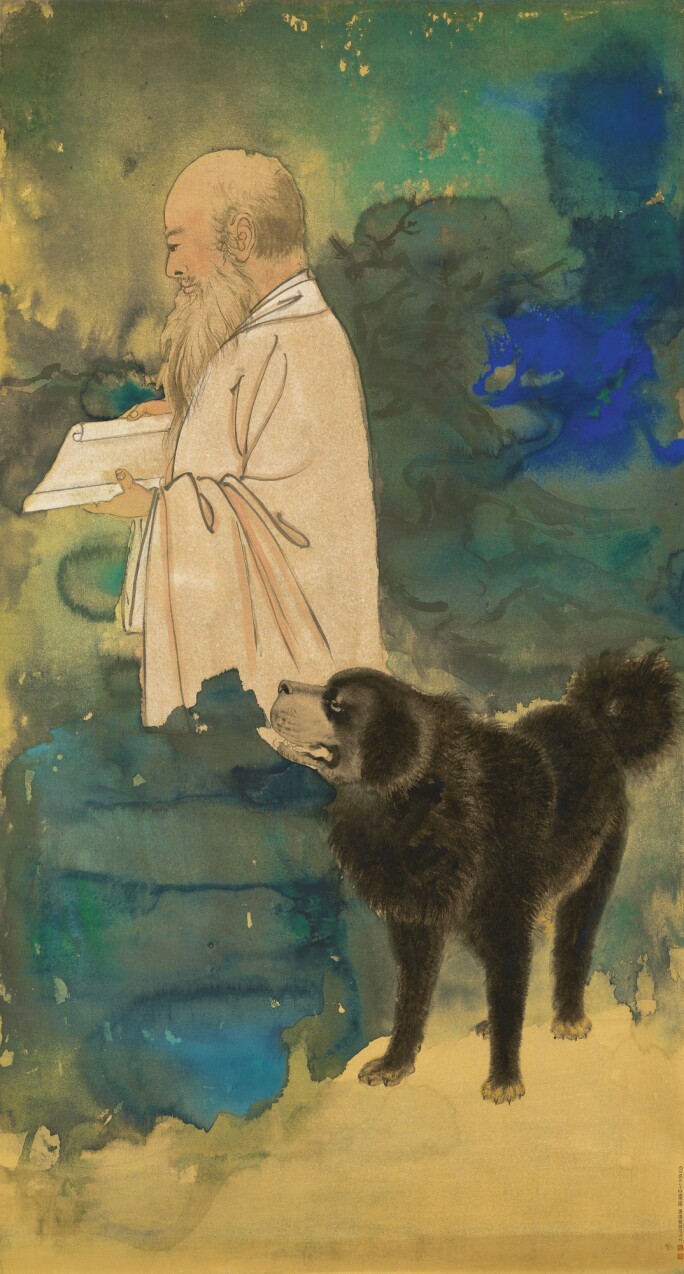 ELF PORTRAIT WITH A TIBETAN MASTIFF.jpg