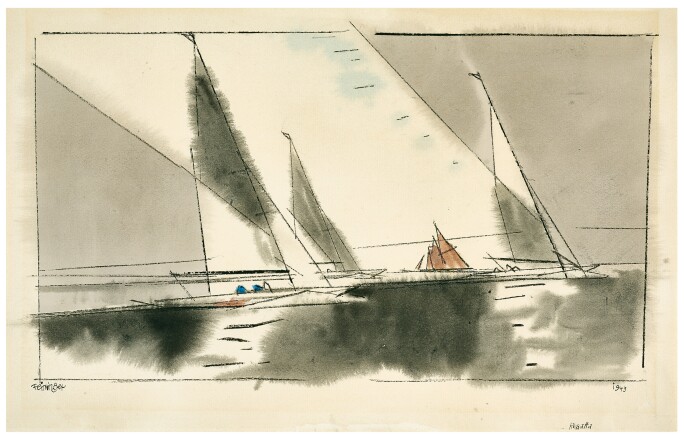 Lyonel Feininger Regatta drawing