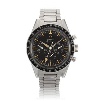 View 1 of Lot 16: Speedmaster, Ref. 2998-2 Stainless Steel Chronograph Wristwatch With Bracelet Circa 1962