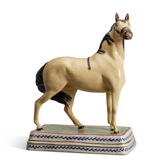 View 1 of Lot 1532: An English Pearlware Figure of a Horse, Circa 1830