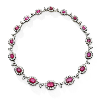 Catalog image of CHAUMET [尚美] | FINE RUBY AND DIAMOND NECKLACE, CIRCA 1905 [紅寶石配鑽石項鏈，約1905年]