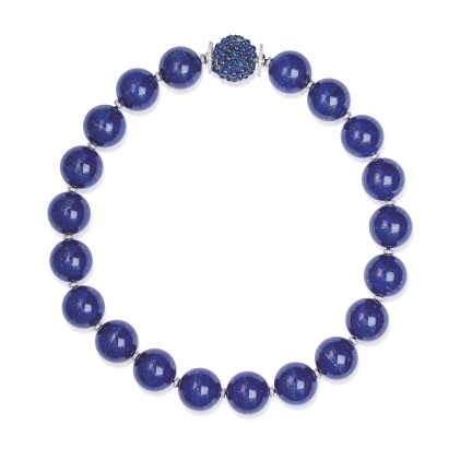 Catalog image of lapis lazuli, sapphire and diamond necklace, michele della valle
