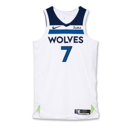 View 1 of Lot 161: Wendell Moore Jr. Minnesota Timberwolves 2024 NBA Playoffs Western Conference Semifinals Game Issued Association Edition Jersey | Game 3