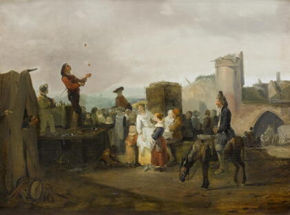 Catalog image of philibert louis debucourt | a village fair: le jongleur