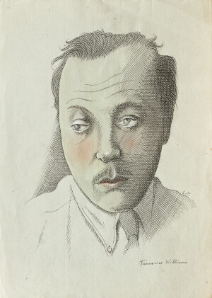 Catalog image of portrait de tennessee williams, regardant vers la gauche
