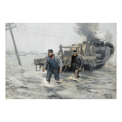 Catalog image of william henry dethlef koerner | wires down, tracks flooded (the rescue)