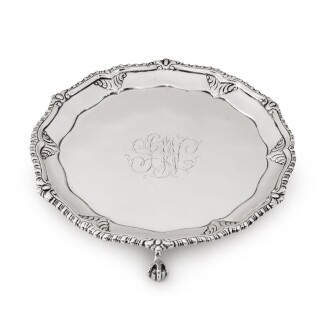 View 1 of Lot 230: American Silver Waiter, Joseph and Nathaniel Richardson, Philadelphia, Circa 1780