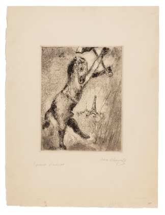 View 1 of Lot 114: Das Pferd mit dem Regenschirm; with Die Geigerin, Tänzerin mit Pferd and Die Liebenden mit dem Hahn