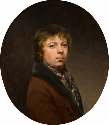 Catalog image of Self-portrait of the artist wearing a foulard