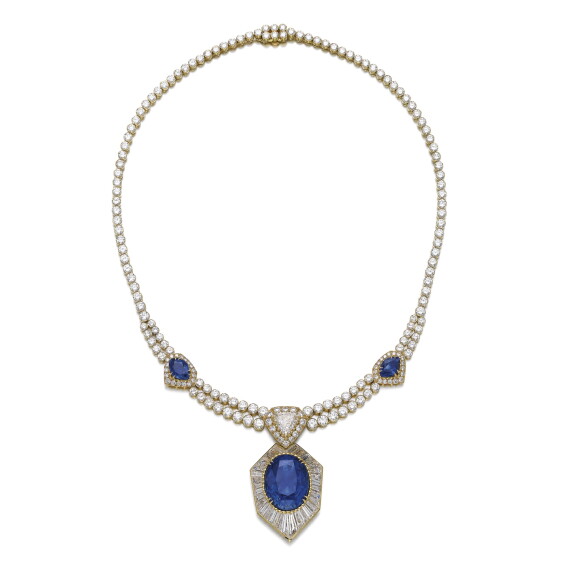 Sapphire and diamond necklace, 'Navire', Alexandre Reza, 1989