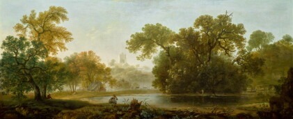 Catalog image of george smith of chichester | wooded river landscape, with a cathedral beyond