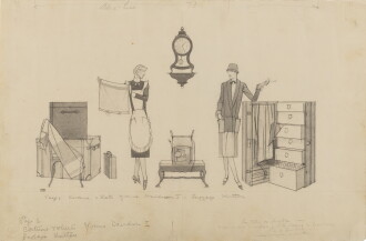 View 1 of Lot 313: Deux femmes préparant des malles