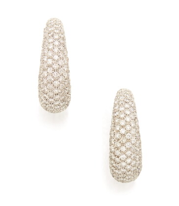 Catalog image of pair of diamond earclips