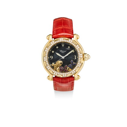 Catalog image of chopard | happy sport, reference 28/3529 a yellow gold, diamond and multi gem-s…
