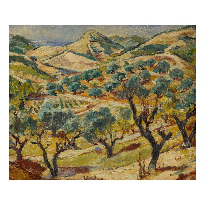 Catalog image of mela muter | landscape with mountain - recto landscape with bridge - verso