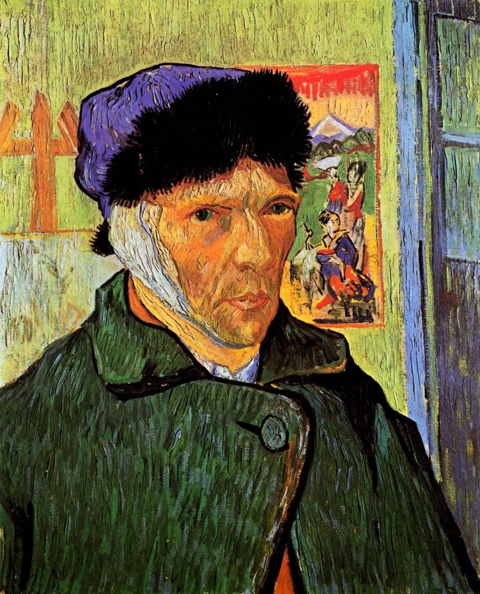 Self Portrait of  Vincent Van Gogh with Bandaged Ear.