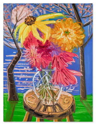 Catalog image of Red Dahlias (for The Pink Moon)