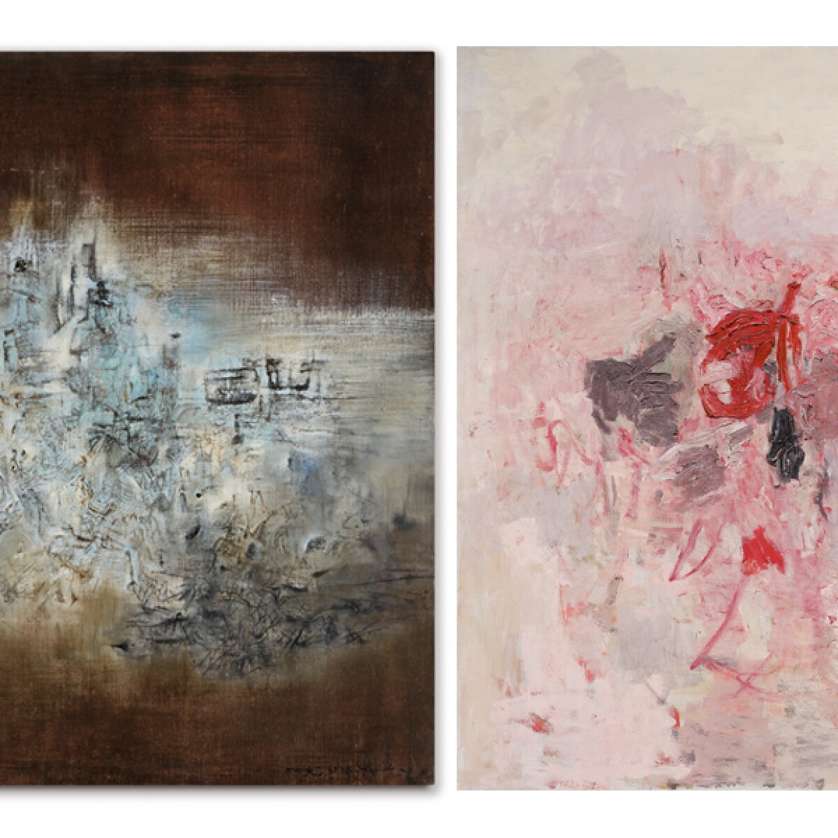 Comparing Abstract Works Of American And Chinese Born Artists